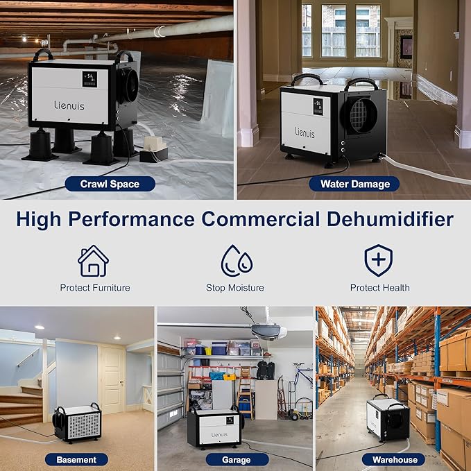 Crawl Space Dehumidifier with Drain Hose, Industry Water Damage Restoration - Image 6