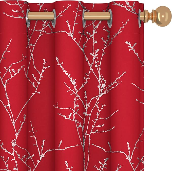 Deconovo Christmas Red Curtains, Soundproof Curtain, 42 x 84 Inch Long by Deconovo