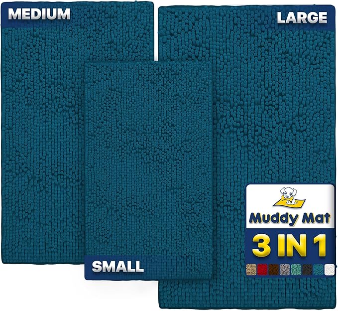 Muddy Mat® Pack of 3 Highly Absorbent Microfiber Dog Door Mat and Pet Rug by MuddyMat%C2%AE