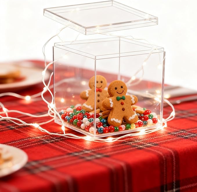 Acrylic Box Clear Acrylic Square Cube Display Boxes Multi-Purpose Container - Image 7