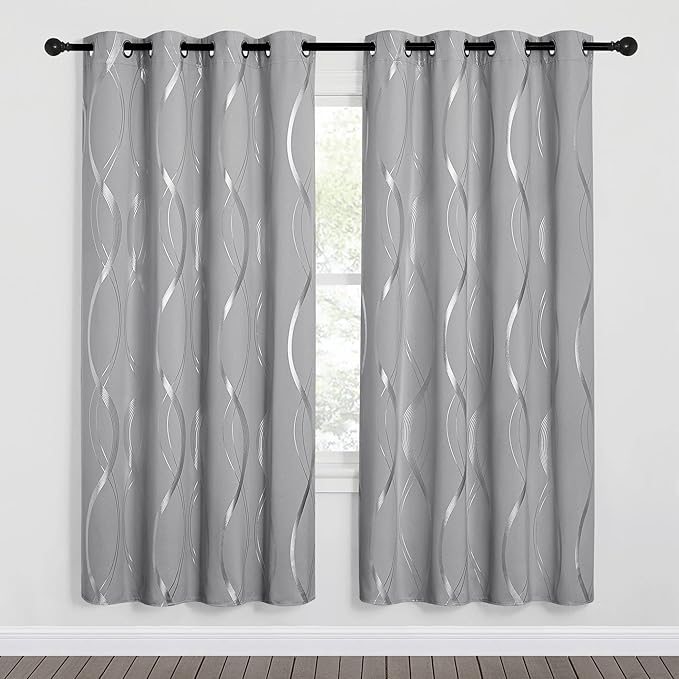NICETOWN Blackout Curtains for Bedroom, Noise Reducing Thermal Insulated Wave - Image 2