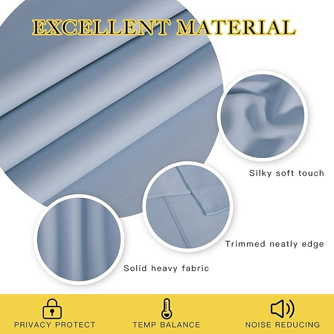 NICETOWN Blackout Patio Curtains 100 x 95 Inches Long - Image 2