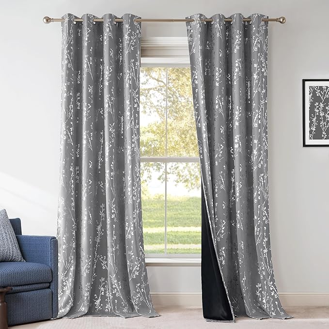 NICETOWN 100% Blackout Grey Curtains - Image 7