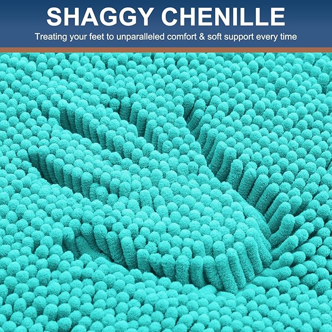Smiry Luxury Chenille Bathroom Rugs 30x20, Extra Soft and Absorbent Shaggy Bath - Image 3