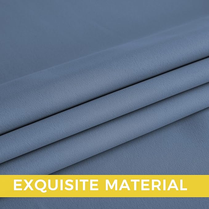 NICETOWN Room Darkening Draperies Curtains Panels, 2 Panels Stone Blue W52 x - Image 6
