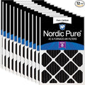 Nordic Pure 16x16x2 Pleated MERV 8 Pure Carbon Air Filters 12 Pack | Actual by NordicPure