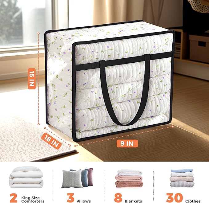 Budding Joy 6 Pack Clear Zippered Storage Bags - Image 2