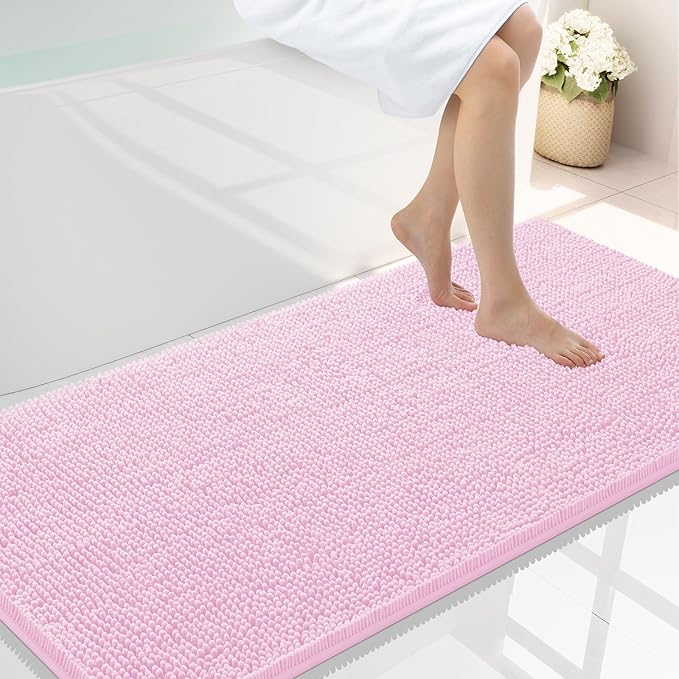 Smiry Luxury Chenille Bathroom Rugs 44x24, Extra Soft and Absorbent Shaggy Bath by Smiry