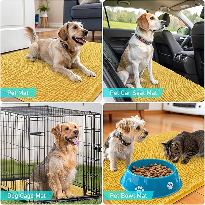OLANLY Dog Door Mat for Muddy Paws 59x20, Absorbs Moisture and Dirt, Absorbent - Image 7