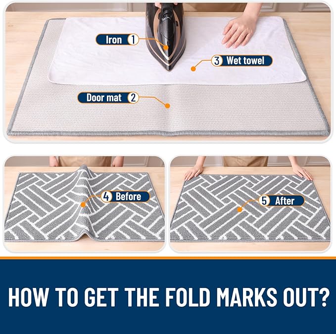 OLANLY Indoor Door Mat, 32x20 Inch, Dirt Resistant and Absorbent, Non-Slip - Image 8