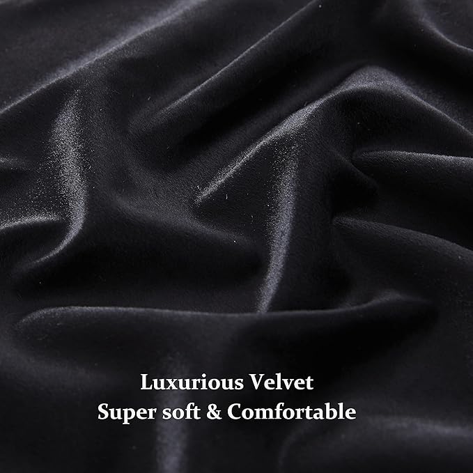 Luxury Black Decorative Velvet Curtains 102 inches Elegant Living Room Curtain - Image 6