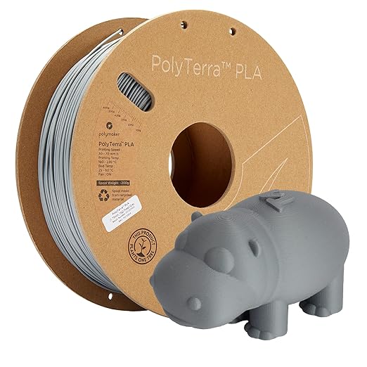 Polymaker Matte PLA Filament Fossil Grey 1.75mm 1kg 3D Printing Filament by Polymaker