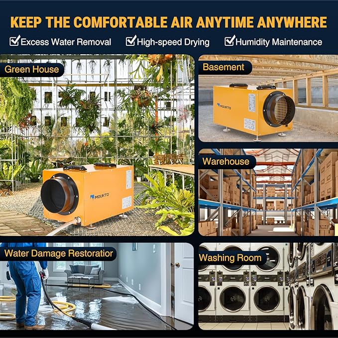 MOUNTO 140 PPD Crawl Space Dehumidifier – Commercial Basement Dehumidifier - Image 7