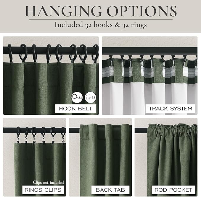 Dark Green Curtains 86 Inches Long - Image 3
