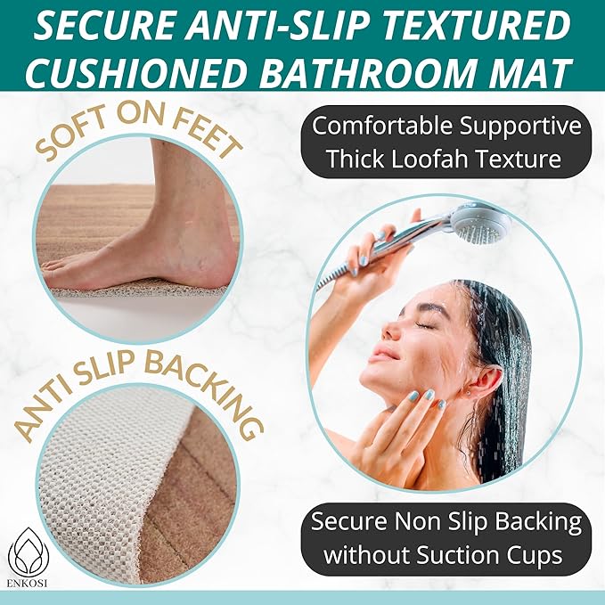 Enkosi Loofah Non-Slip Shower Mat - Image 2