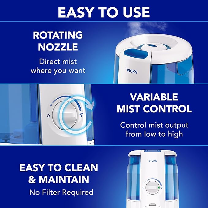 Vicks CoolRelief Cool Mist Humidifier Small to Medium Room Vaporizer - Image 5