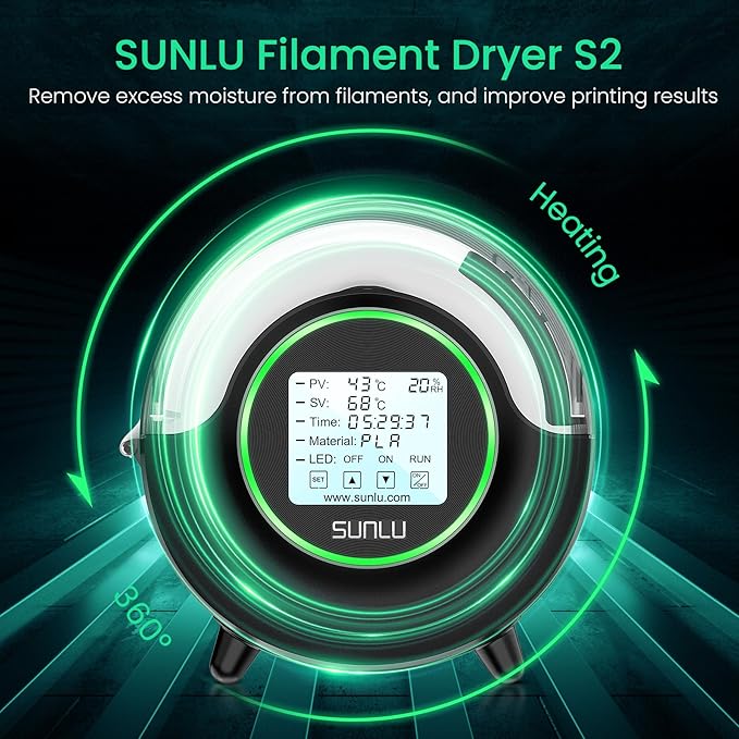 SUNLU Official Filament Dryer S2, Built-in Circulation Fan, 70℃ Max Temperature - Image 2