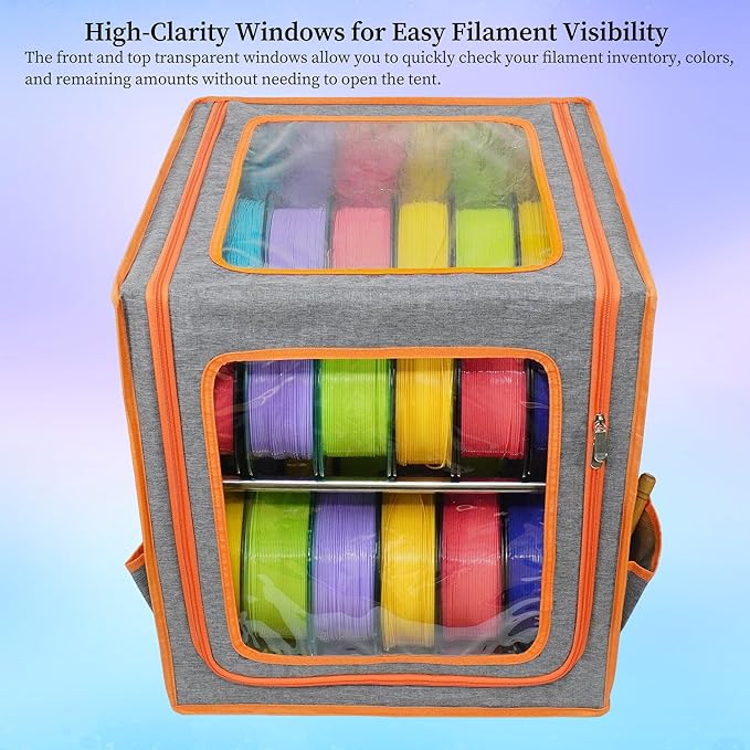 3D Printer Filament Storage Box Large, 2 Tiers Dual-Row Metal Filament Storage - Image 5