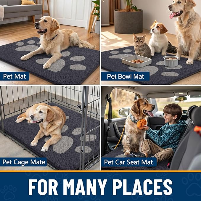 Smiry Dog Door Mat for Muddy Paws, Absorbs Moisture and Dirt, Low-Profile - Image 7