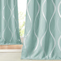 NICETOWN Aqua Blue Floral Blackout Curtain Panels 84 inches 2 Pieces, 52 inches by NICETOWN