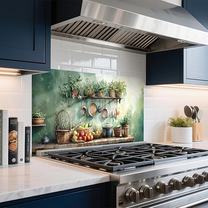 NYZE Kitchen Backsplash Stickers Waterproof Stove Backsplash Protector - Image 3