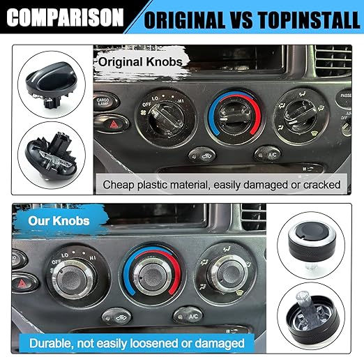 TOPINSTALL Custom 3PCS AC Climate Control Switch Knobs Compatible - Image 5