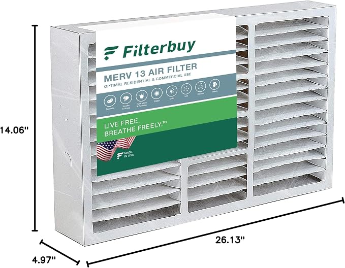 Filterbuy 14.5x27x5 Air Filter MERV 13 Optimal Smoke & Allergy Defense - Image 10