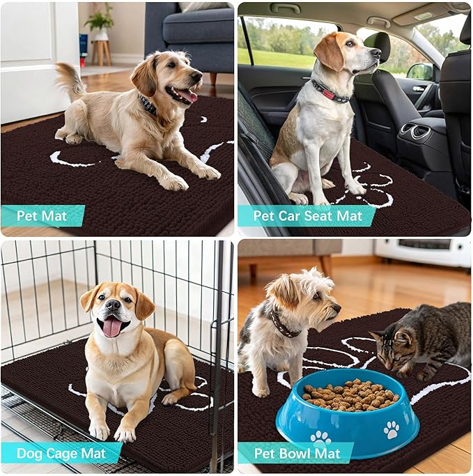 OLANLY Dog Door Mat for Muddy Paws 59x20, Paw Print Design, Absorbs Moisture - Image 7