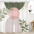 Green Pink Boho Shower Curtain 72Wx72H Modern Bohemian Abstract Sage Green Gold by MitpokBrand