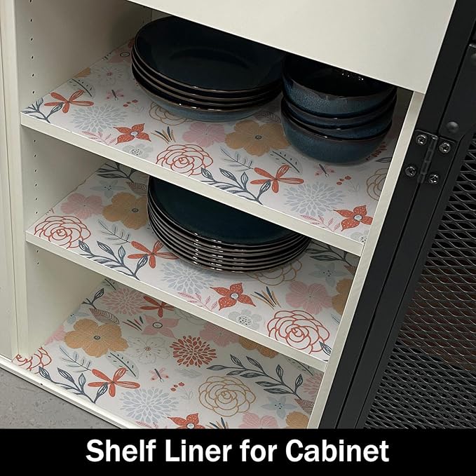 Simple Non-Slip Shelf Liner, Non-Adhesive and Strong Non-Slip Floral Shelf - Image 6