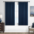 Navy Blue Small Blackout Curtains 54 Inches Length by QJMYDECO