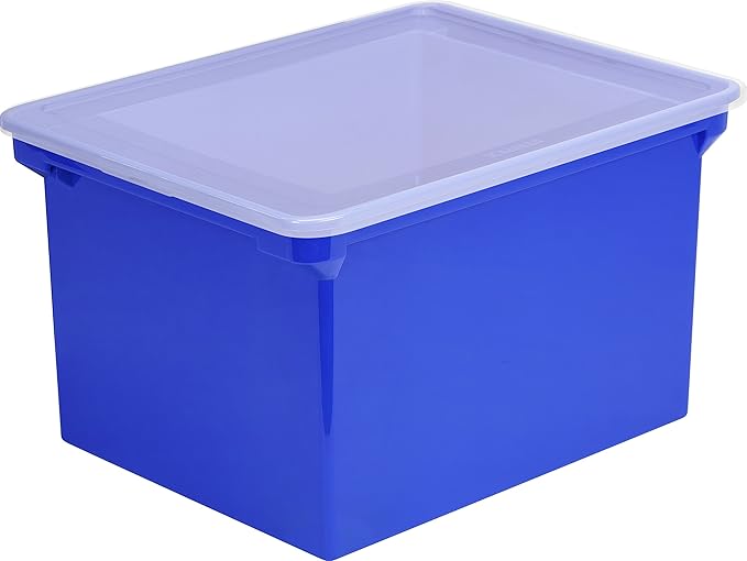Storex Plastic File Tote, Letter/Legal Files, 18.5" X 14.25" X 10.88" - Image 3