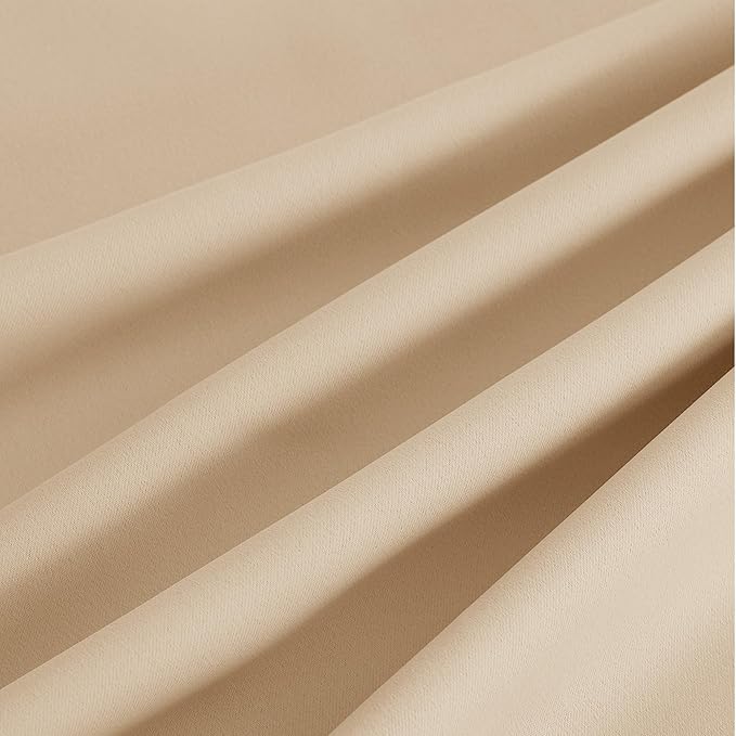 NICETOWN Room Darkening Draperies Curtains Panels, 2 Panels Biscotti Beige W52 - Image 9