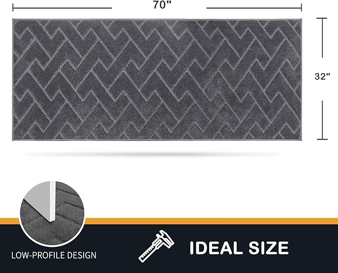 PURRUGS Dirt Trapping Door Mat 32" x 70", Non-Slip Machine Washable Entry Rug - Image 2