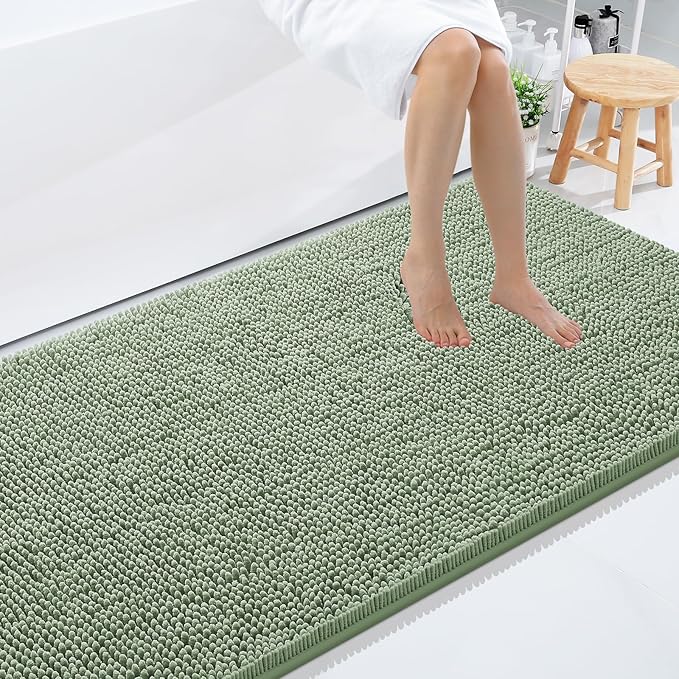 Smiry Luxury Chenille Bathroom Rugs 59x35, Extra Soft and Absorbent Shaggy Bath by Smiry