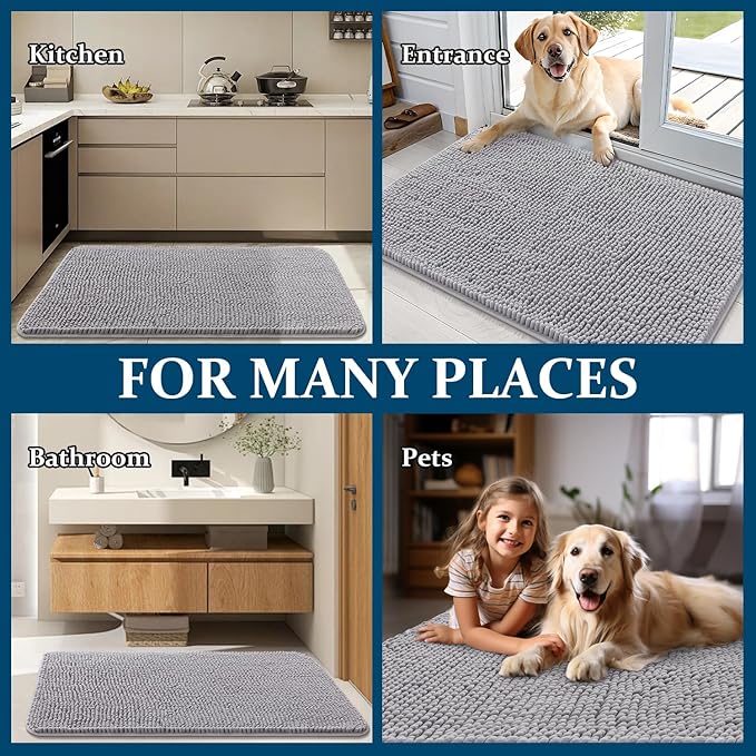 OLANLY Dog Door Mat for Muddy Paws 54x32, Absorbs Moisture and Dirt, Absorbent - Image 8