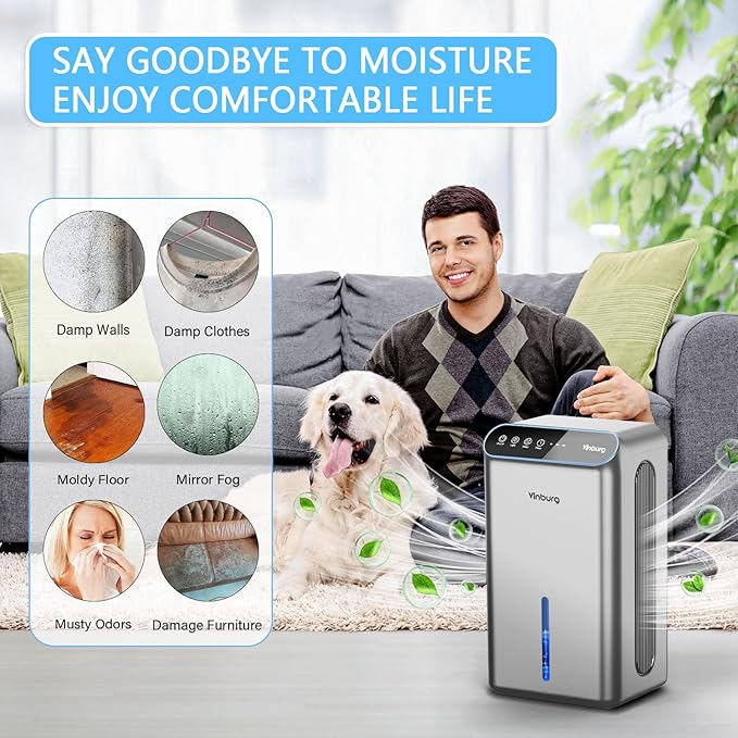 Dehumidifier for Basement Quiet Dehumidifiers for Home, Auto Shut-Off, Sleep - Image 7