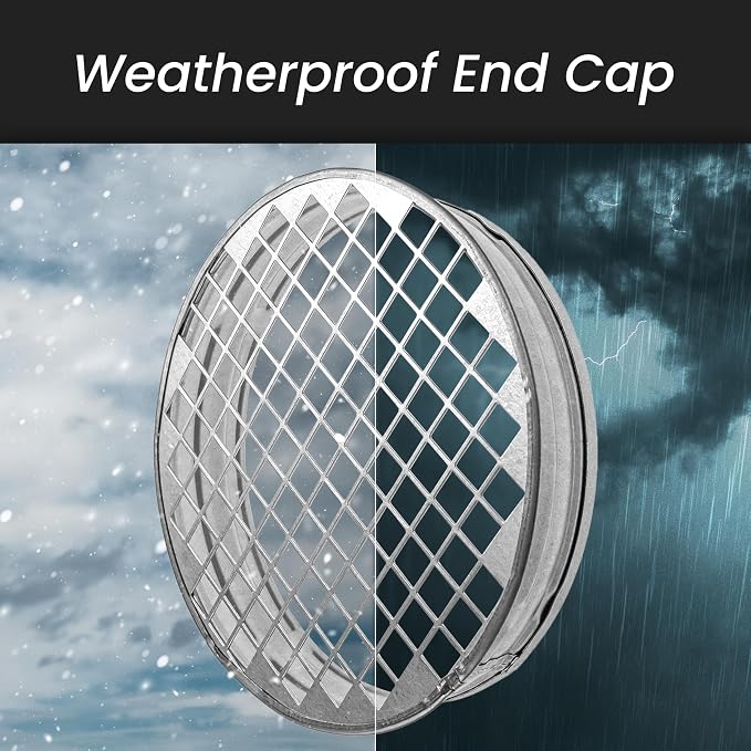 6" Inch Duct End Cap with Steel Mesh - Image 4