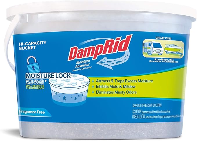 DampRid Moisture Absorber Hi-Capacity Bucket, 4 lb., Fragrance Free, by DampRid