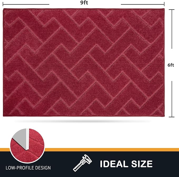 PURRUGS Easy Care Area Rug 6ft x 9ft, Non-Slip Machine Washable Entry Rug - Image 2