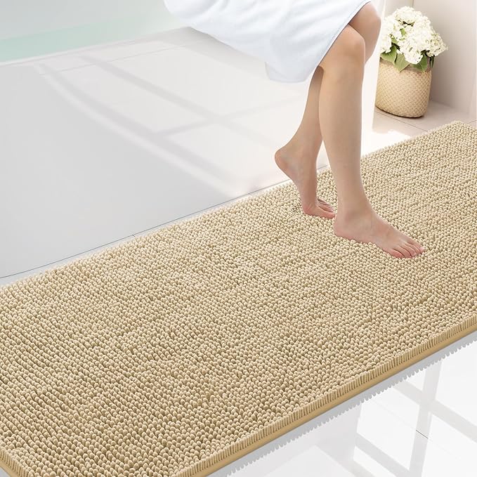 Smiry Luxury Chenille Bathroom Rugs 70x24, Extra Soft and Absorbent Shaggy Bath by Smiry