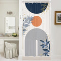 Small Stall Boho Shower Curtain 36Wx72H Navy Blue Modern Bohemian Mid Century by MitpokBrand