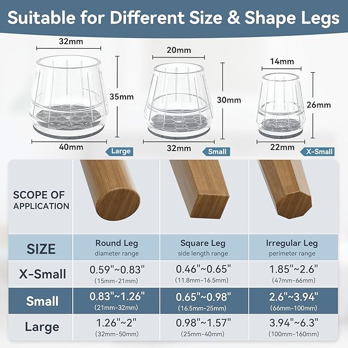 24PCS Silicone Chair Leg Floor Protectors - Image 3