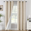 H.VERSAILTEX 100% Blackout Curtains Linen Textured Chenille Curtains Thermal by HVERSAILTEX