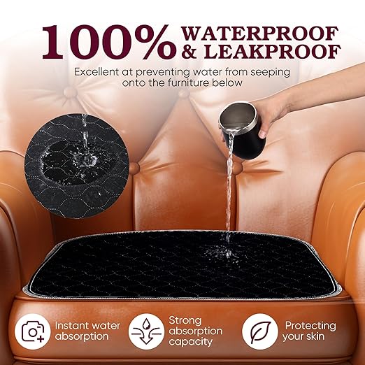 Waterproof Chair Pads for Incontinence 4 Pack Reusable Seat Protector Pads 22" - Image 2