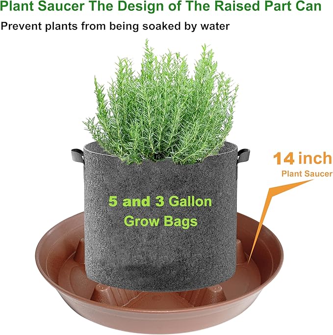 4 Pack Plant Saucer 14 inch, Plastic Plant Saucers - Image 4