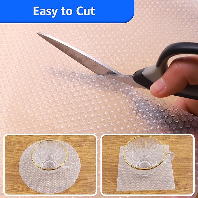 PABUSIOR Shelf Liners for Cabinets: Clear Non-Adhesive Kitchen Drawer Mats - Image 7