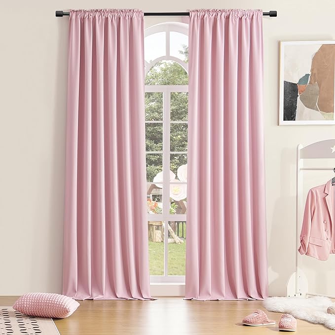 DONREN 108 Inches Length Rod Pocket Curtains by DONREN