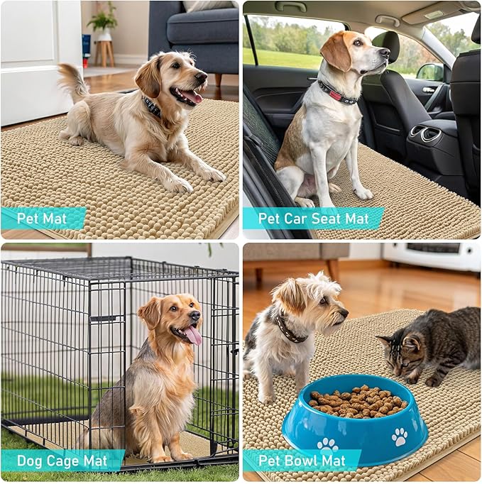 OLANLY Dog Door Mat for Muddy Paws 35x24, Absorbs Moisture and Dirt, Absorbent - Image 7