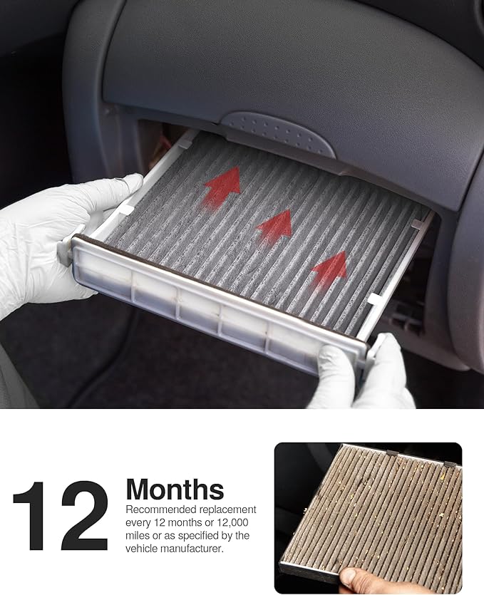 Puroma Cabin Air Filter with Activated Charcoal Layer, Replacement - Image 6